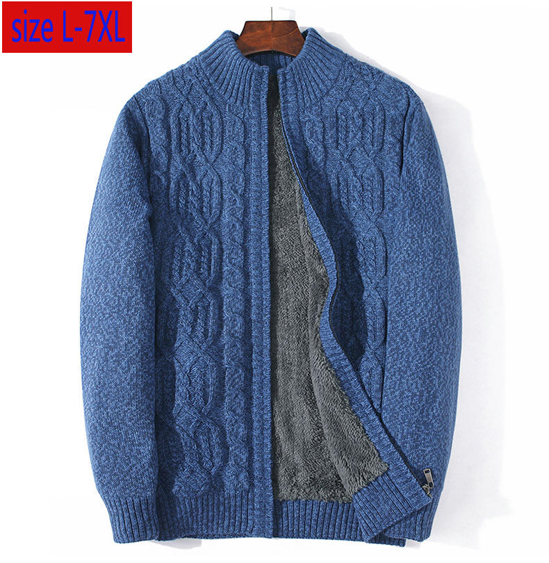 새로운 패션 두꺼운 봉제 스웨터 재킷 가디건 캐주얼 컴퓨터 니트 만다린 칼라 Plsu 크기 L-3XL4XL5XL6XL7XL